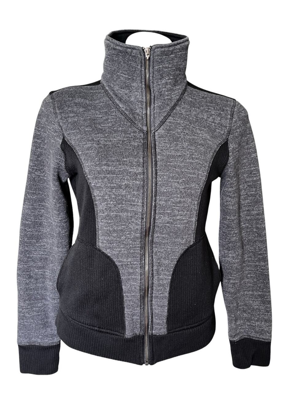 Prana Tobi full zip sweater jacket colorblock pockets size large